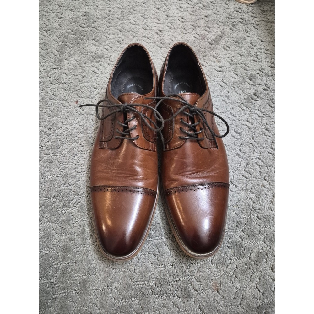 Stacy Adams Men's Dickinson Leather Cap Toe Oxford Shoes Cognac Size 12 M